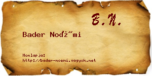 Bader Noémi névjegykártya